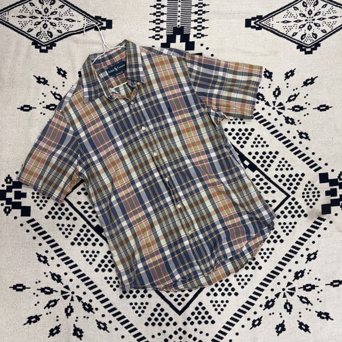 폴로 랄프로렌 커스텀핏 빈티지 체크 반팔 셔츠 L P00077 상품이미지1