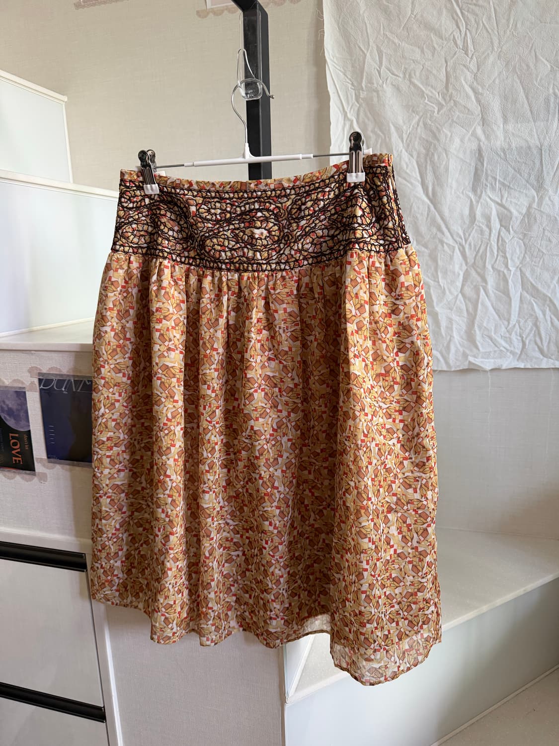 빈티지 자수 패턴 레이어드 스커트 상품이미지3