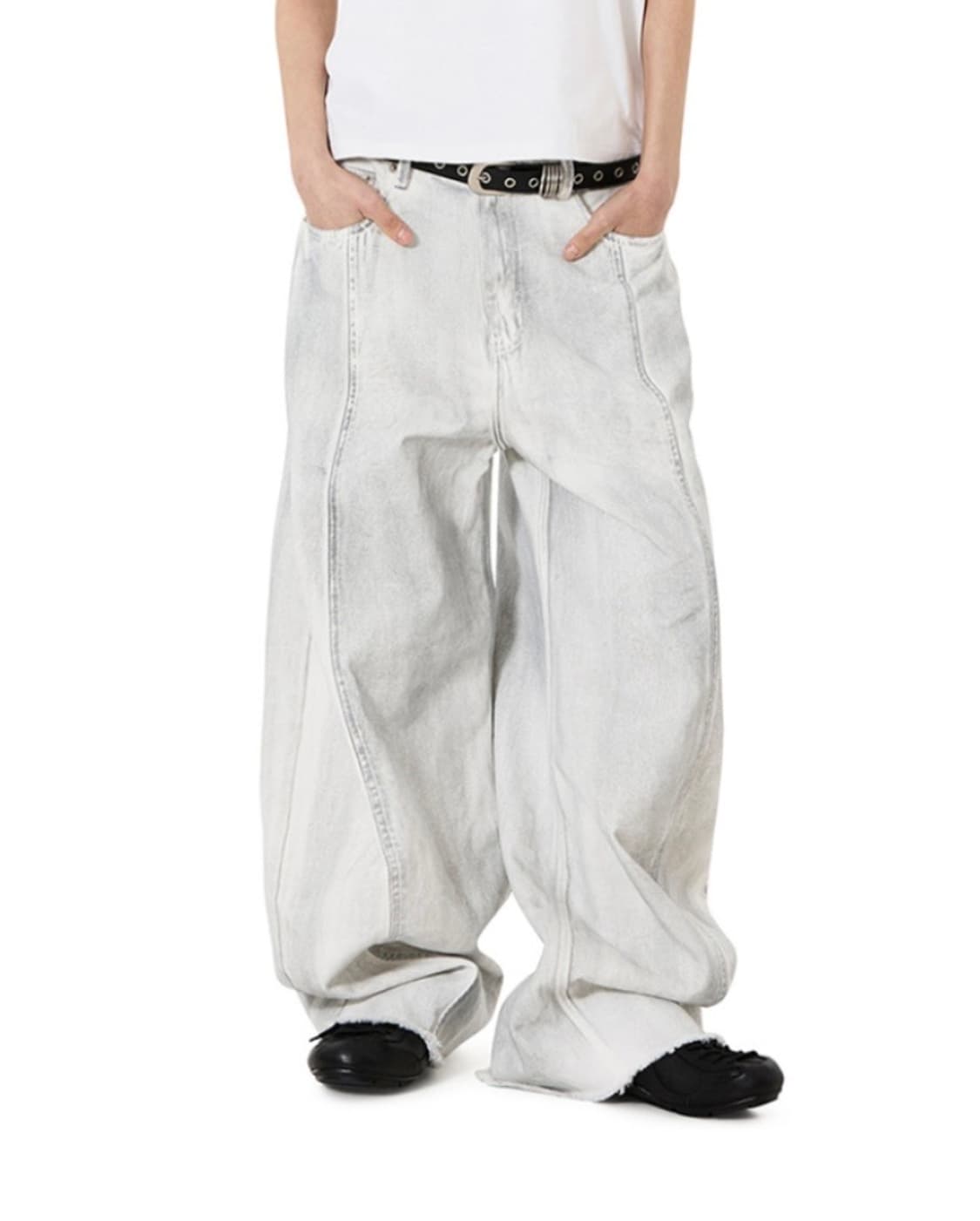 RAW HEM STITCHED WIDE VOLUME PANTS - DIR 상품이미지2