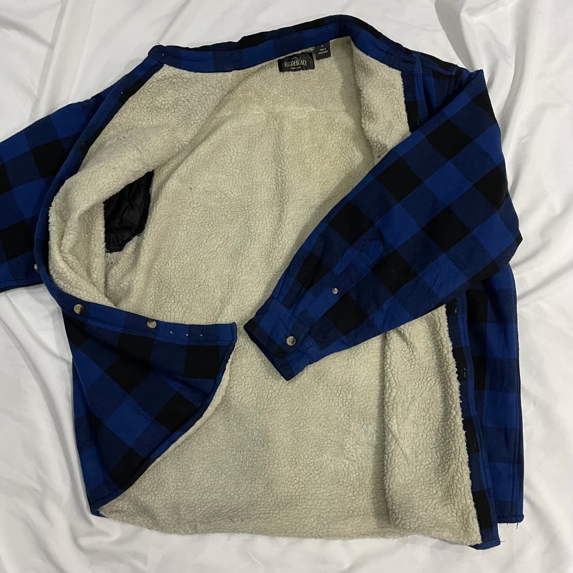 플란넬 양털 셔츠자켓 L 상품이미지2