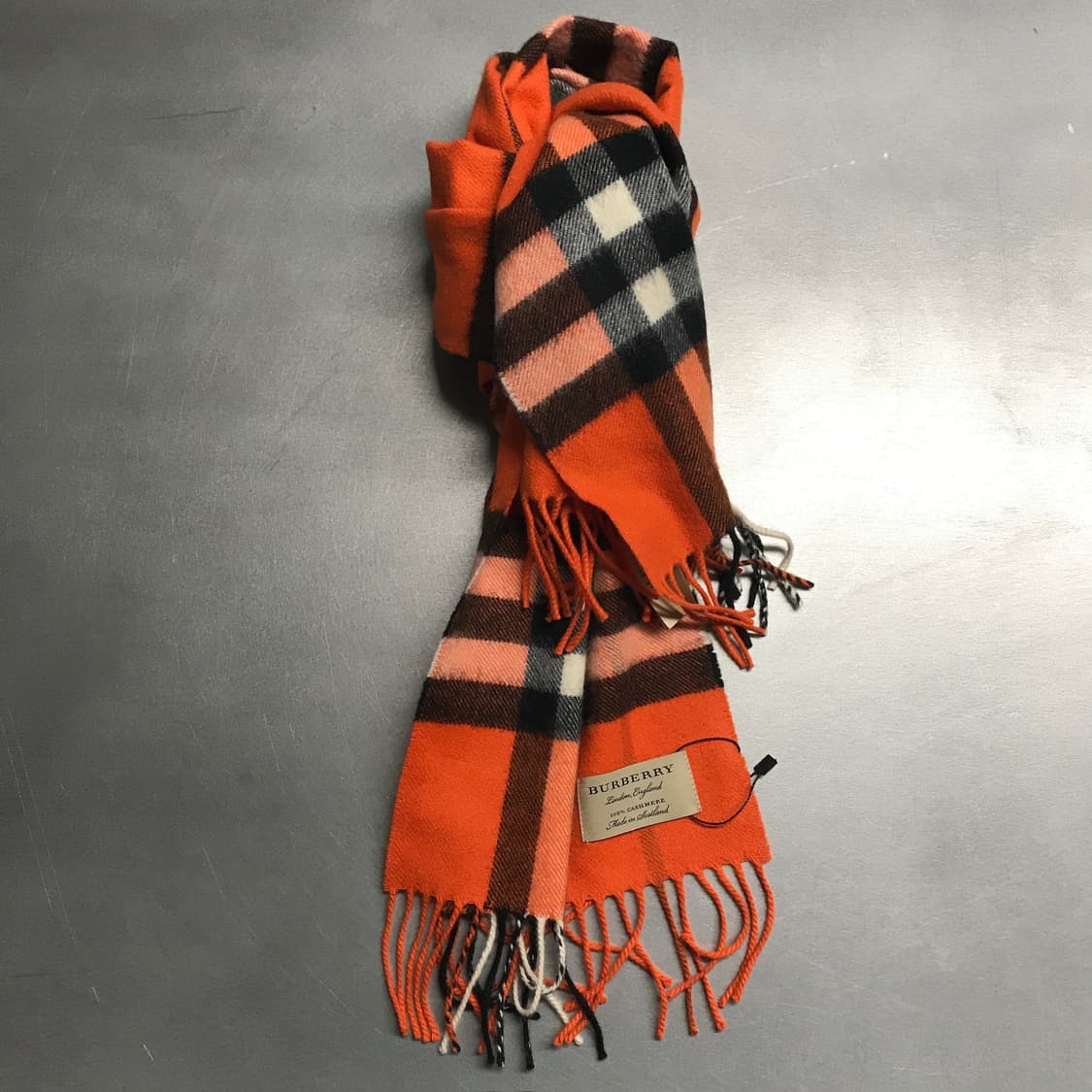 버버리 정품 캐시미어 머플러 오렌지 상품이미지1
