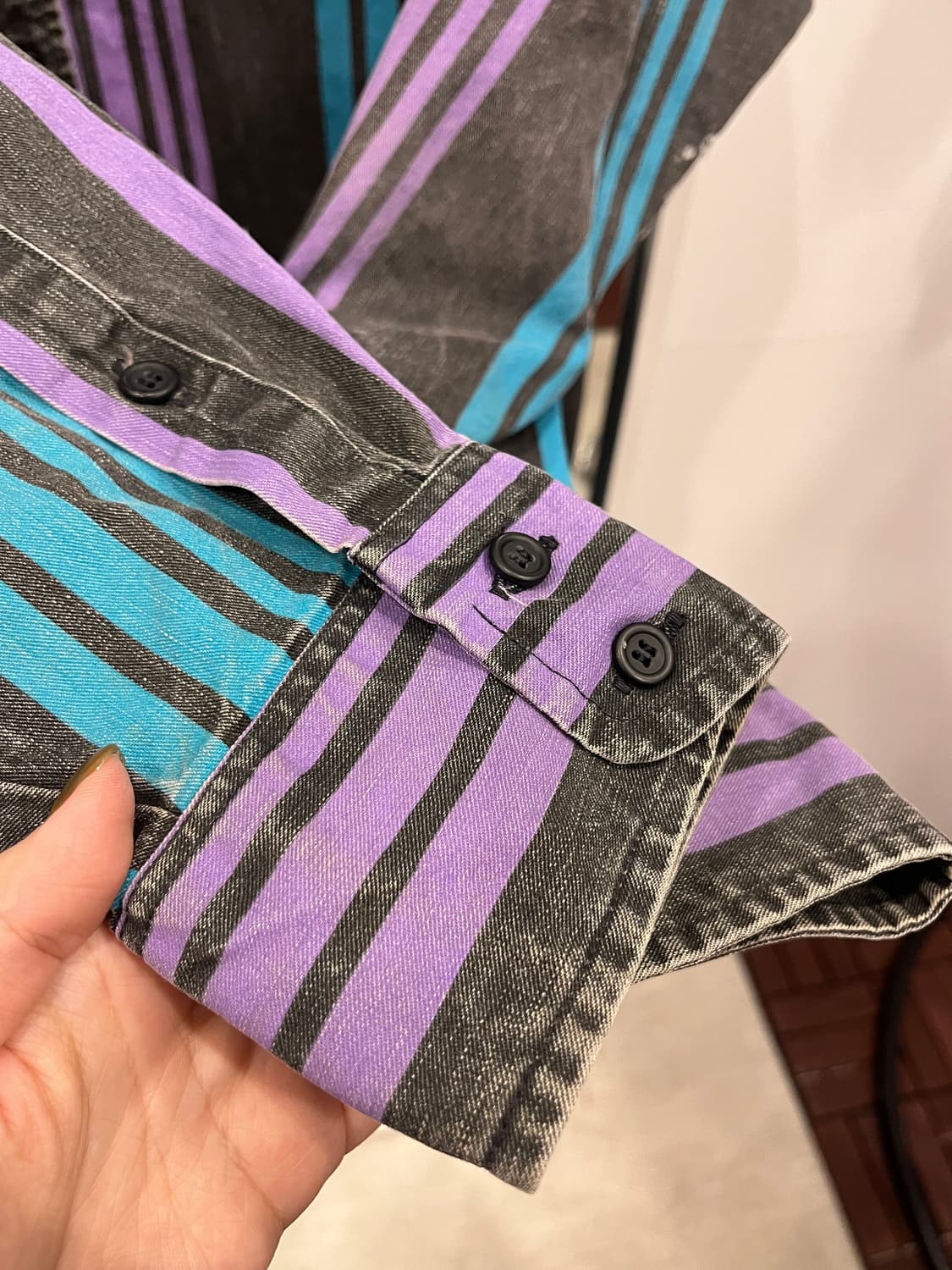 90s Wrangler 랭글러 스트라이프 웨스턴 셔츠 상품이미지7