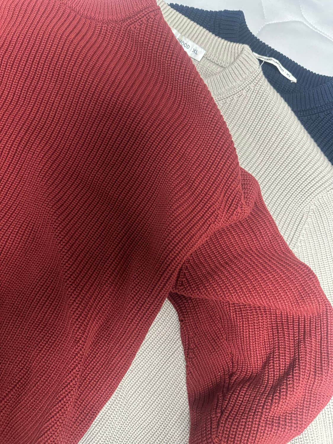 인템포무드 하찌니트 XL 와인/네이비/머드베이지 상품이미지2