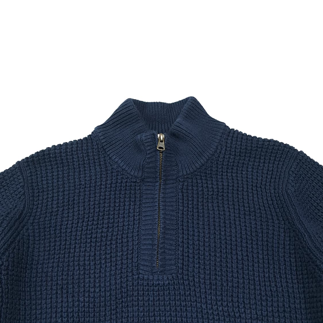 CL071 L 엘엘빈 다크네이비 와플 하프집업 니트 상품이미지2