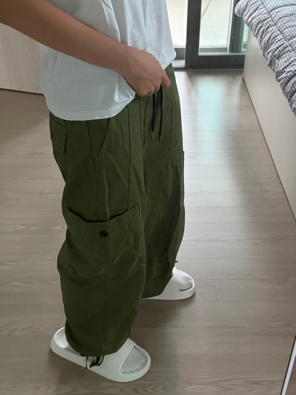 카키 코튼 카고팬츠 상품이미지3
