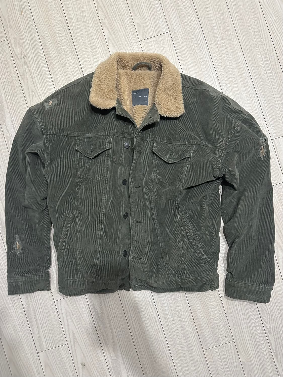 ZARA 자라 코듀로이 쉐르파 트러커 자켓 M 상품이미지1