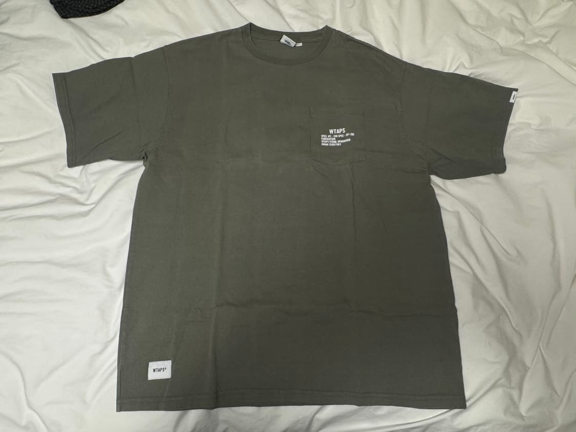 VANS x WTAPS 카키 티셔츠 상품이미지1