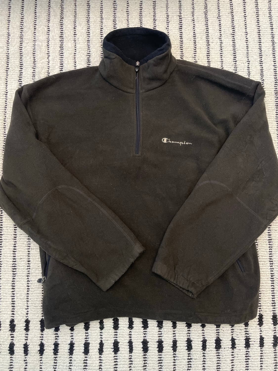 챔피온(champion) 반집업 플리스 다크브라운 상품이미지1