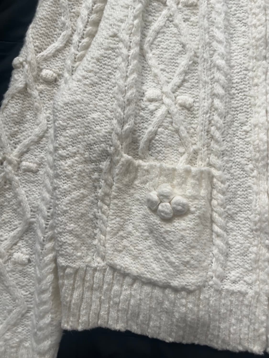 허그유어스킨 팝콘 니트 집업 버터 상품이미지5