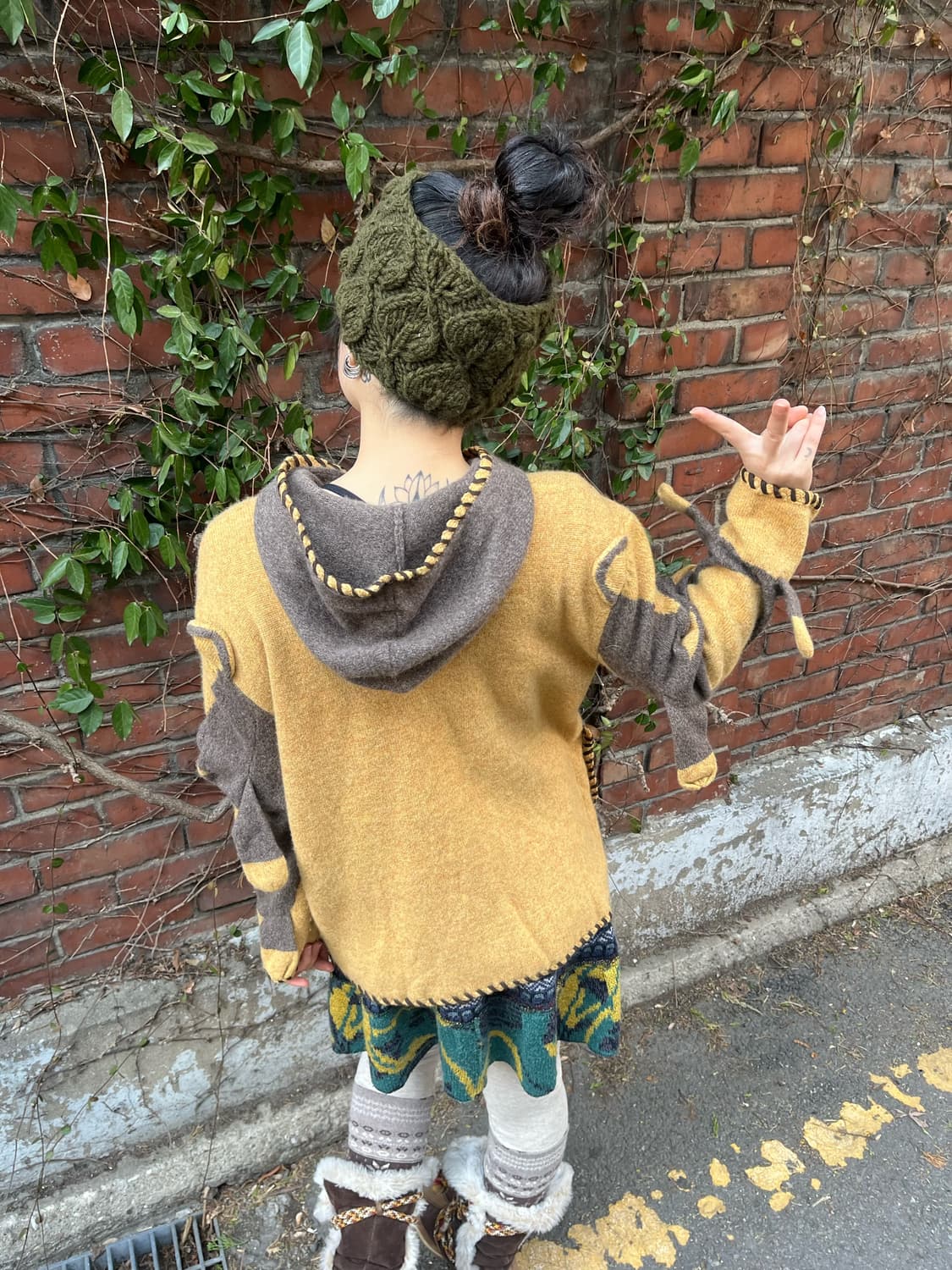 너구리 캐릭터 니트 가디건 상품이미지7