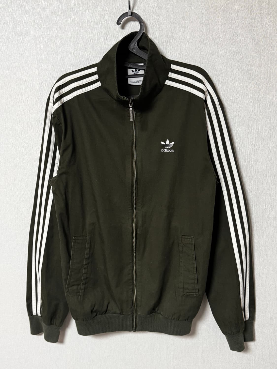 아디다스 미국판 파이어버드 카키 삼선 코튼 대장 져지 상품이미지2