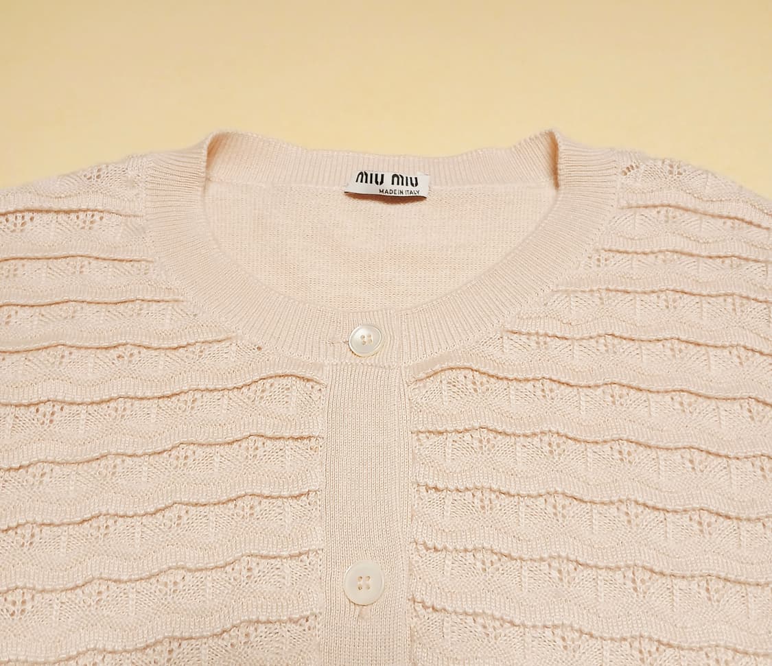미우미우 miu miu 캐시미어 실크 니트 가디건  상품이미지4