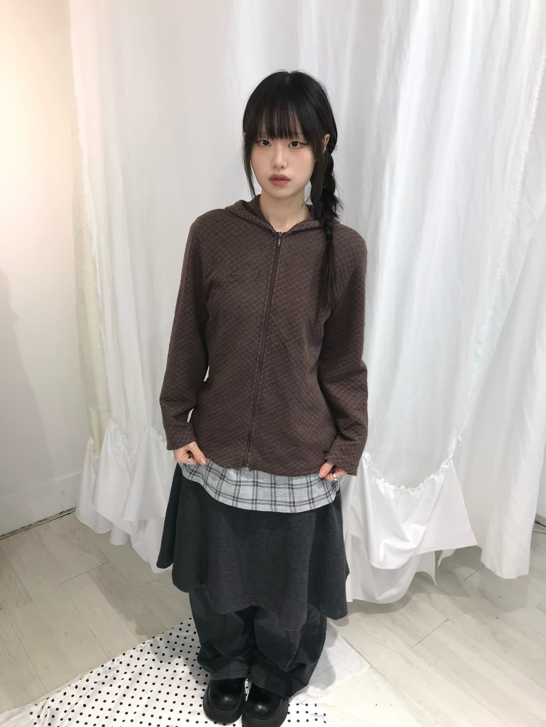 ⊹ Decoy Cocoa Stitch Hood Zip  상품이미지1