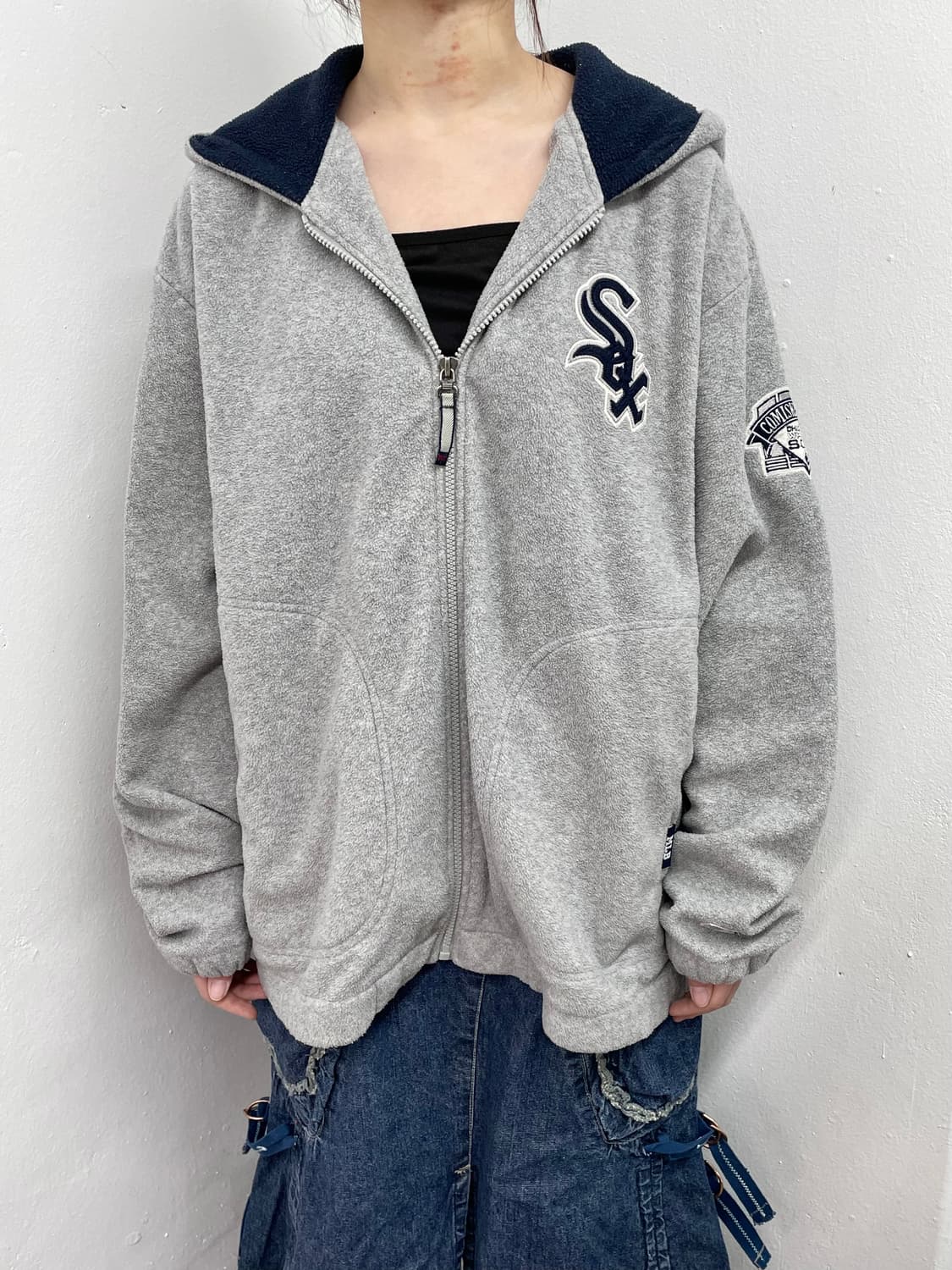 mlb 화이트삭스 그레이 플리스 집업  상품이미지1