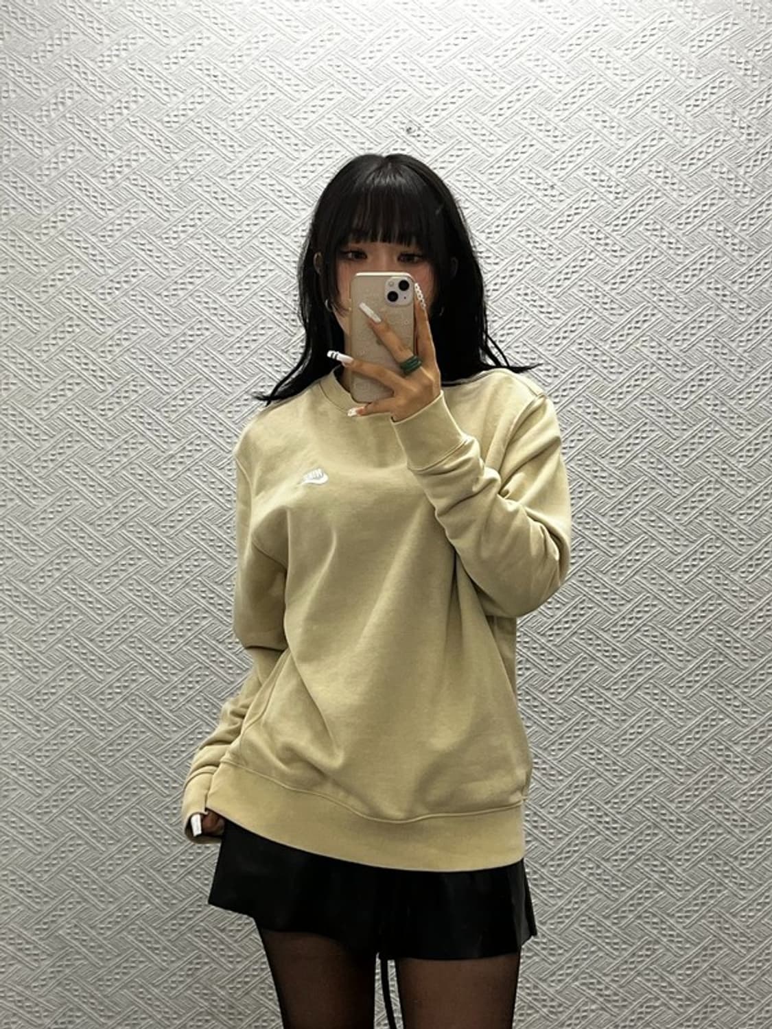 나이키 NSW 클럽 프렌치 테리 크루 오트밀 맨투맨 L C10854 상품이미지2