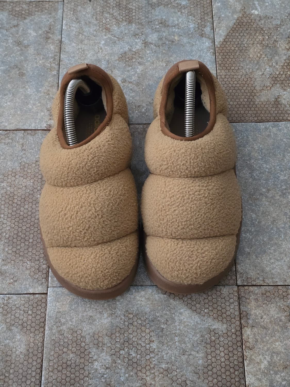 (225)아디다스 퍼피렛 카키 방한 슬립온 상품이미지2