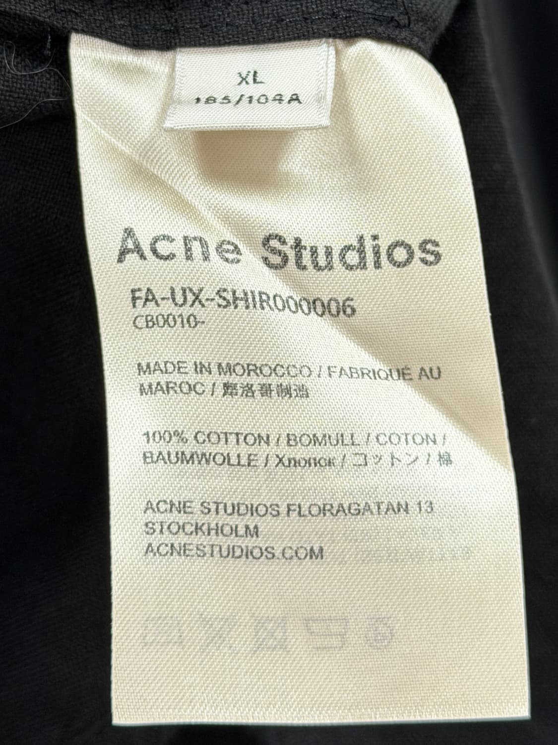 아크네 스튜디오 페이스 패치 오버핏 셔츠 블랙 상품이미지5