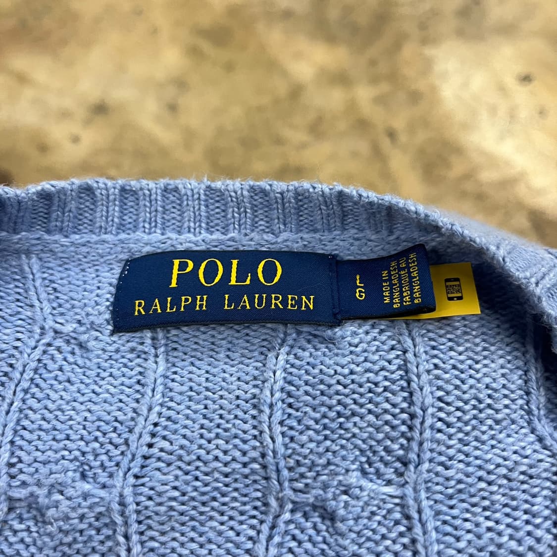 폴로 랄프로렌 하늘 파스텔 블루 꽈배기 니트  상품이미지5