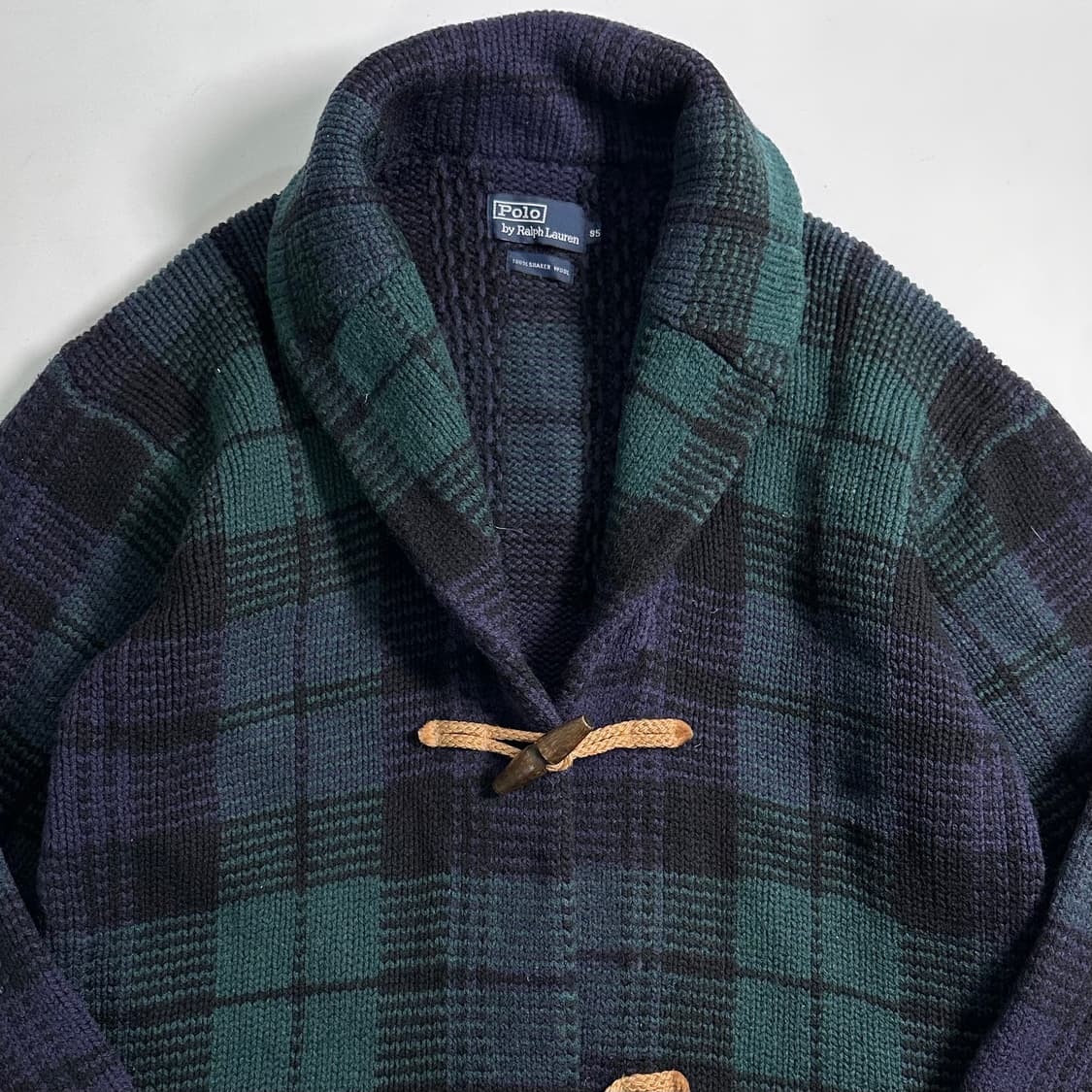 90s 폴로 블랙와치 울 더플 가디건 상품이미지2