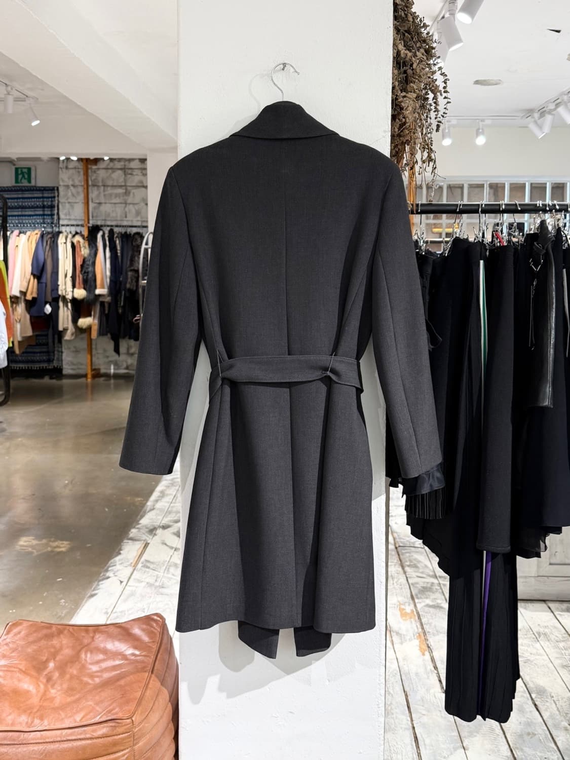 로렌 랄프로렌 차콜 드레이프 벨티드 코트 상품이미지6