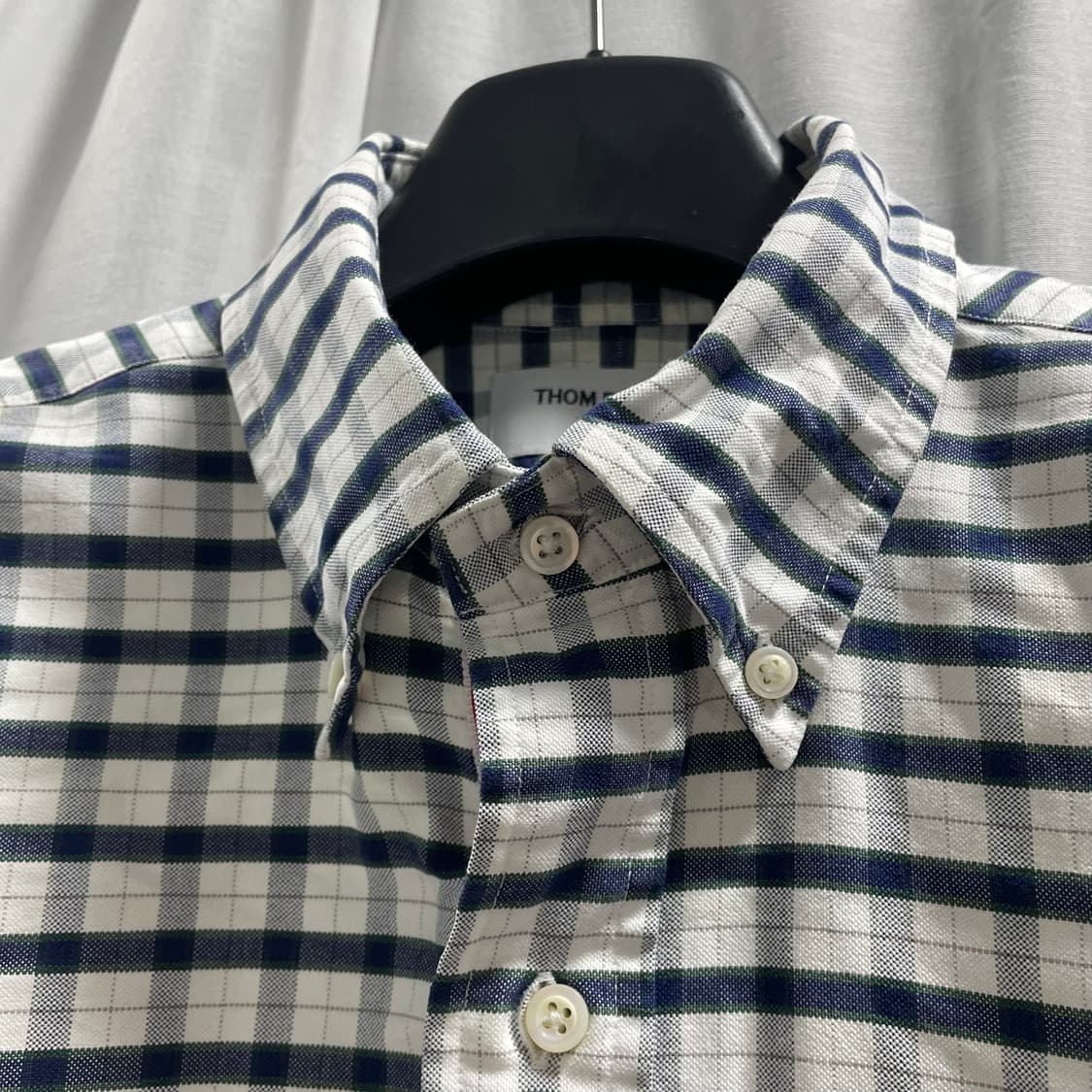 톰브라운/ 트리콜로 테이핑 옥스포드 체크 셔츠/ 3 상품이미지3