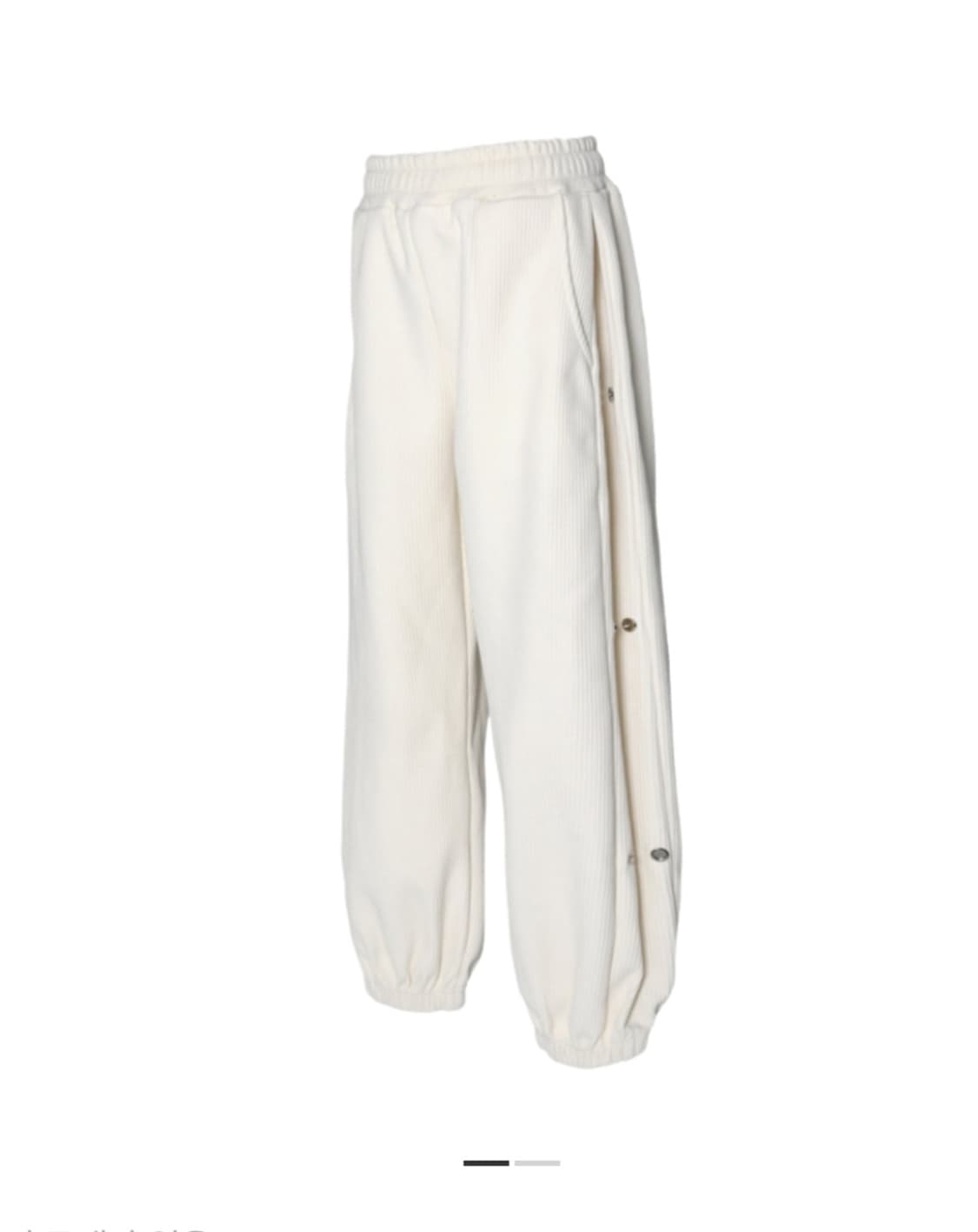 mjd 와플 사이드 스냅 스웻 팬츠 크림 L 사이즈 상품이미지1