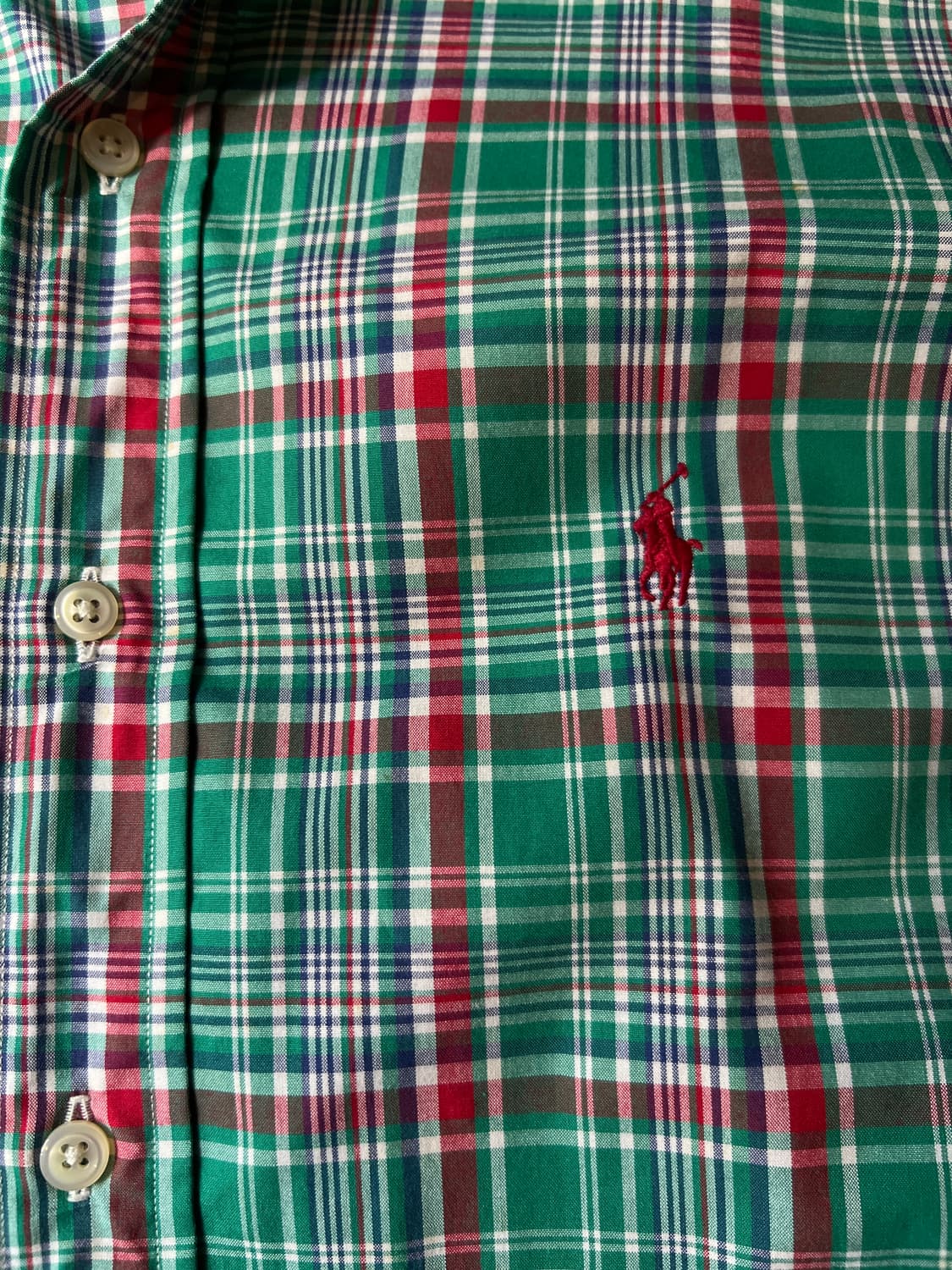 [M]폴로 랄프로렌 CLASSIC FIT 그린 타탄체크 옥스포드 셔츠 상품이미지3