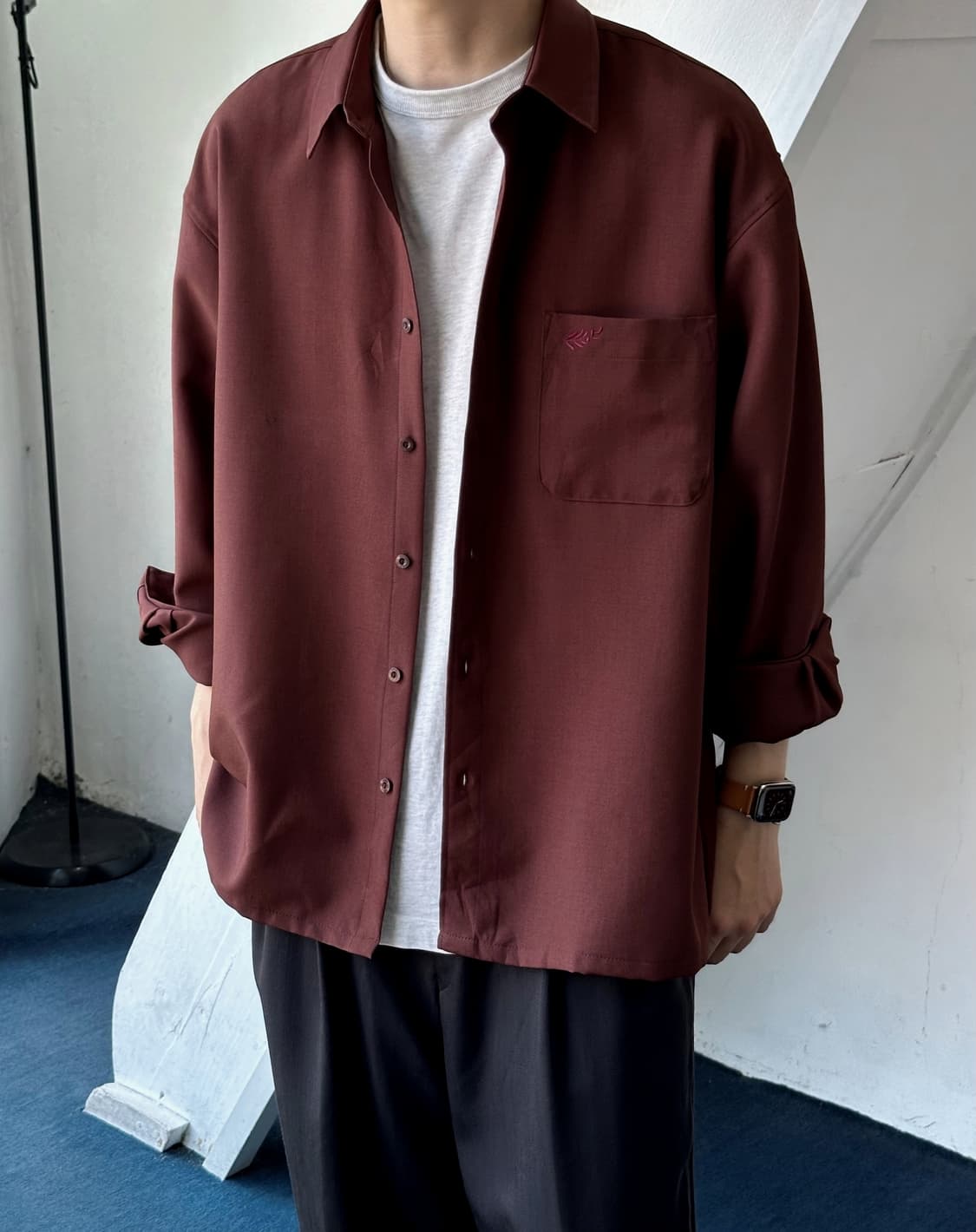 JPN made poly twill fabric stitch shirt 상품이미지9