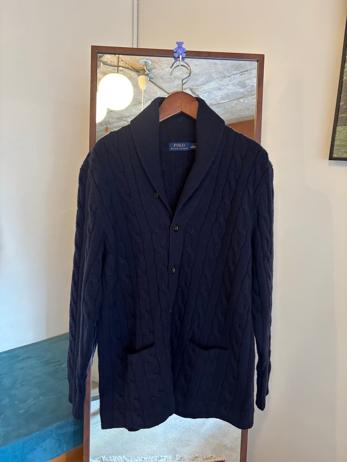 폴로 랄프로렌 숄카라 네이비 꽈배기 가디건 상품이미지2