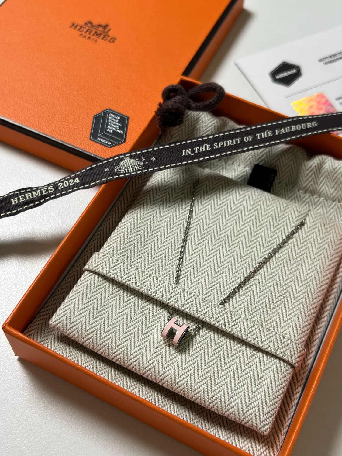 [정품] 에르메스 팝아슈 미니목걸이 팔라듐&로드 드라제 상품이미지2