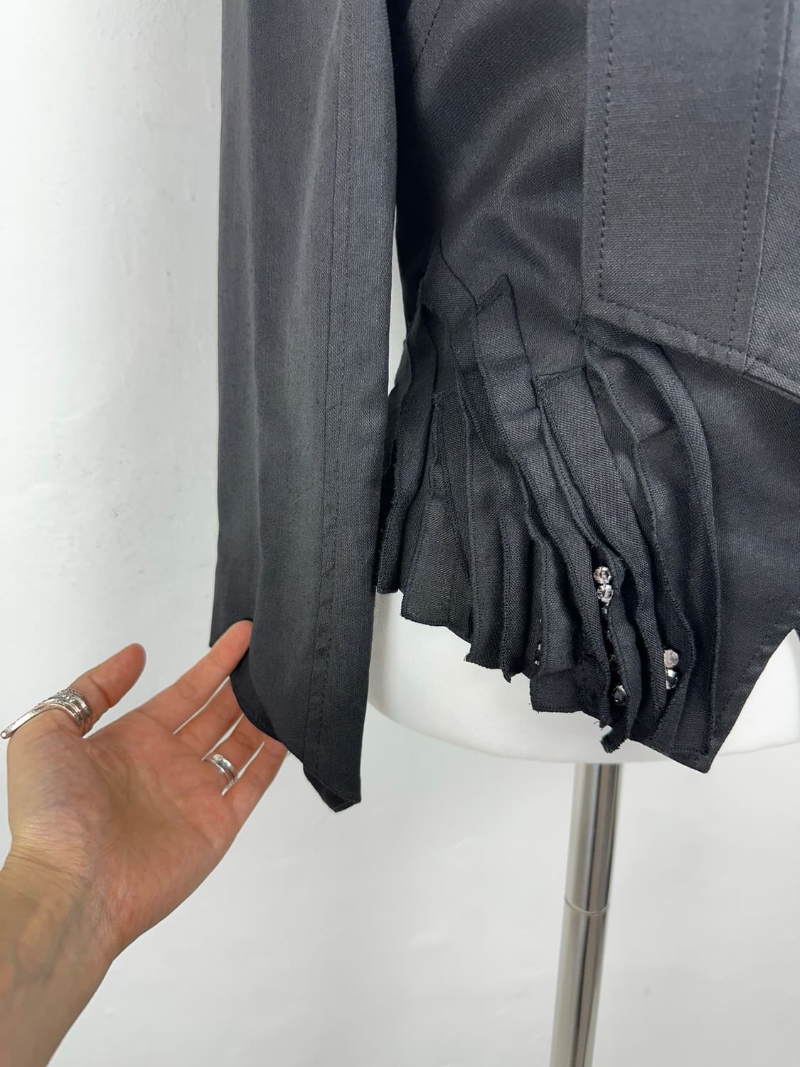 Doho Asymmetric Draped Ruffle Jacket  Do 상품이미지2