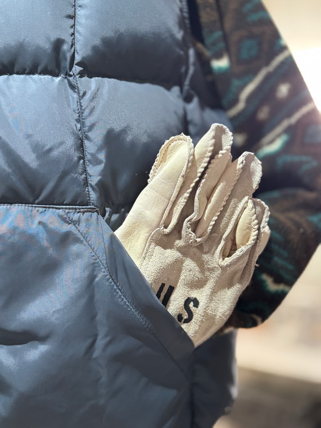 미사용) 80s US 미군 안전 가죽 장갑 상품이미지2