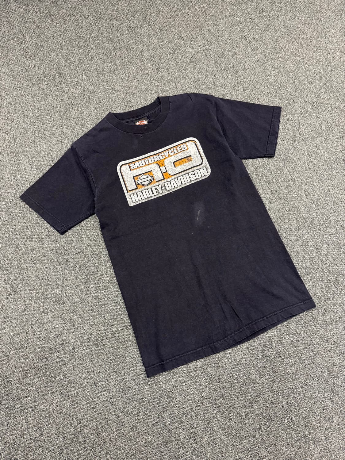 M) 할리데이비슨 빈티지 블랙 프린팅 반팔 티셔츠 상품이미지1