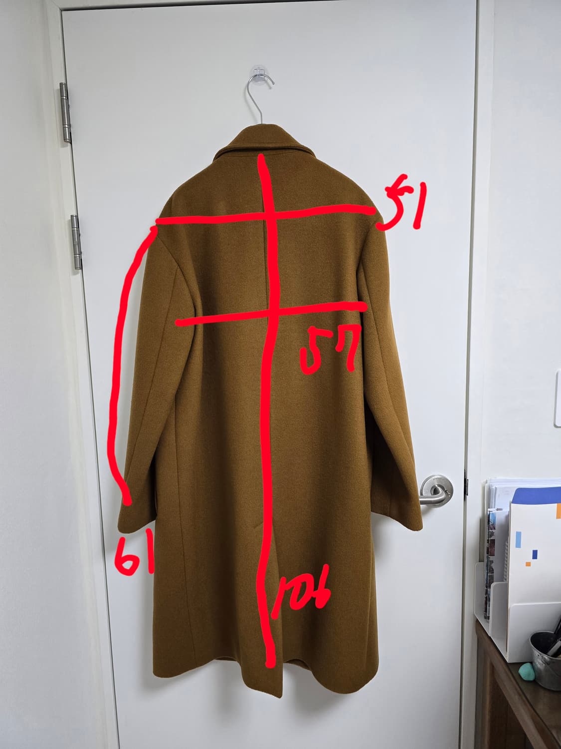 앤더슨벨 더블 브레스트 코트 브라운 M 상품이미지5