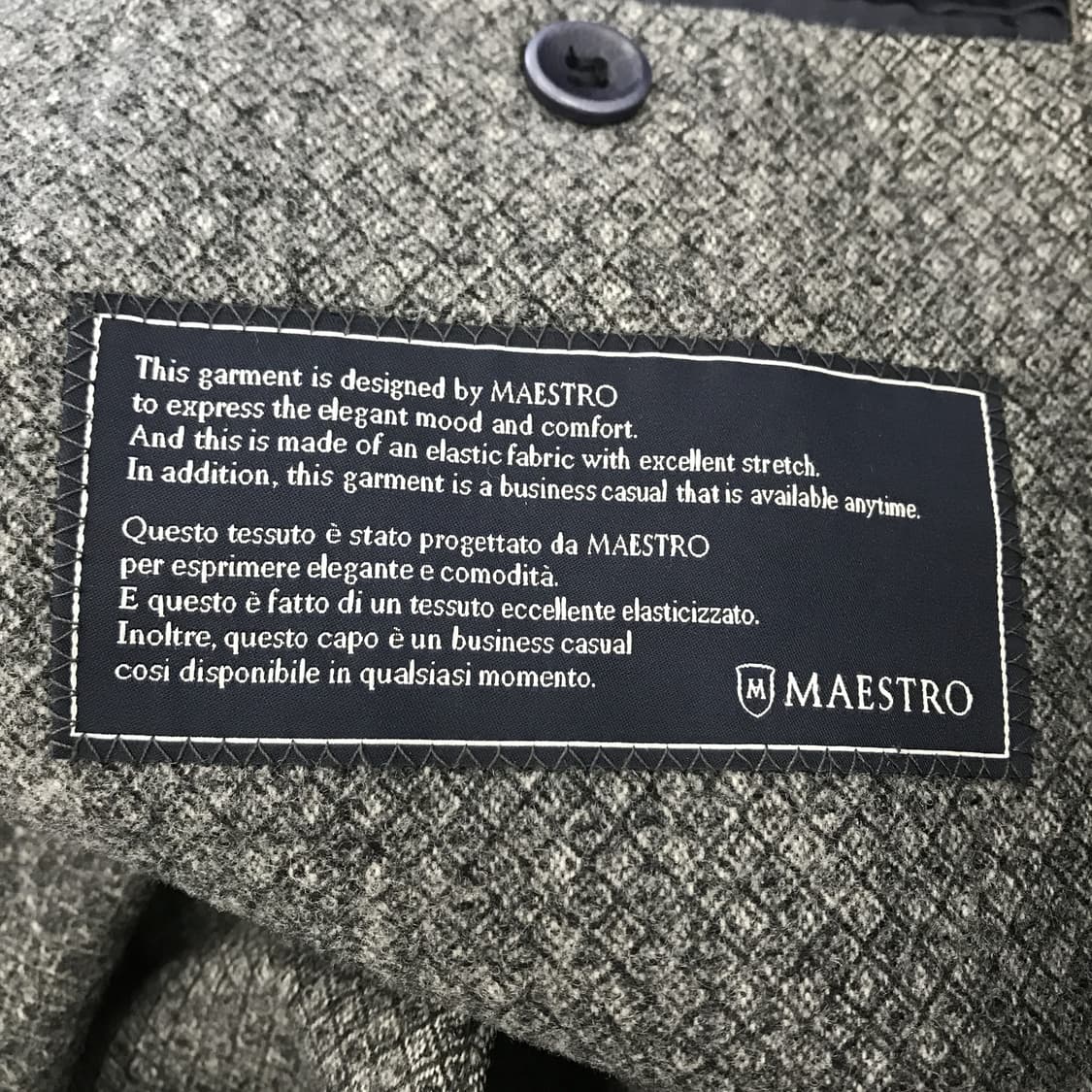 마에스트로 이태리 울 그레이 모직자켓 [100사이즈] 상품이미지8