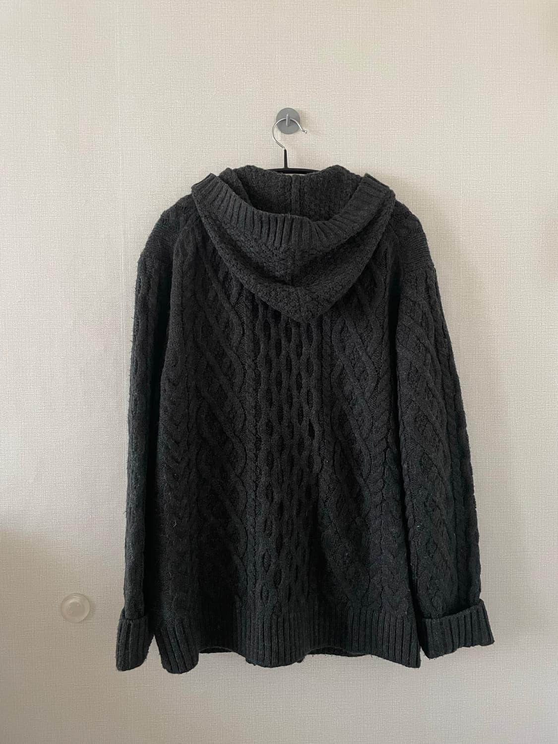 wool knit hood cardigan 상품이미지3