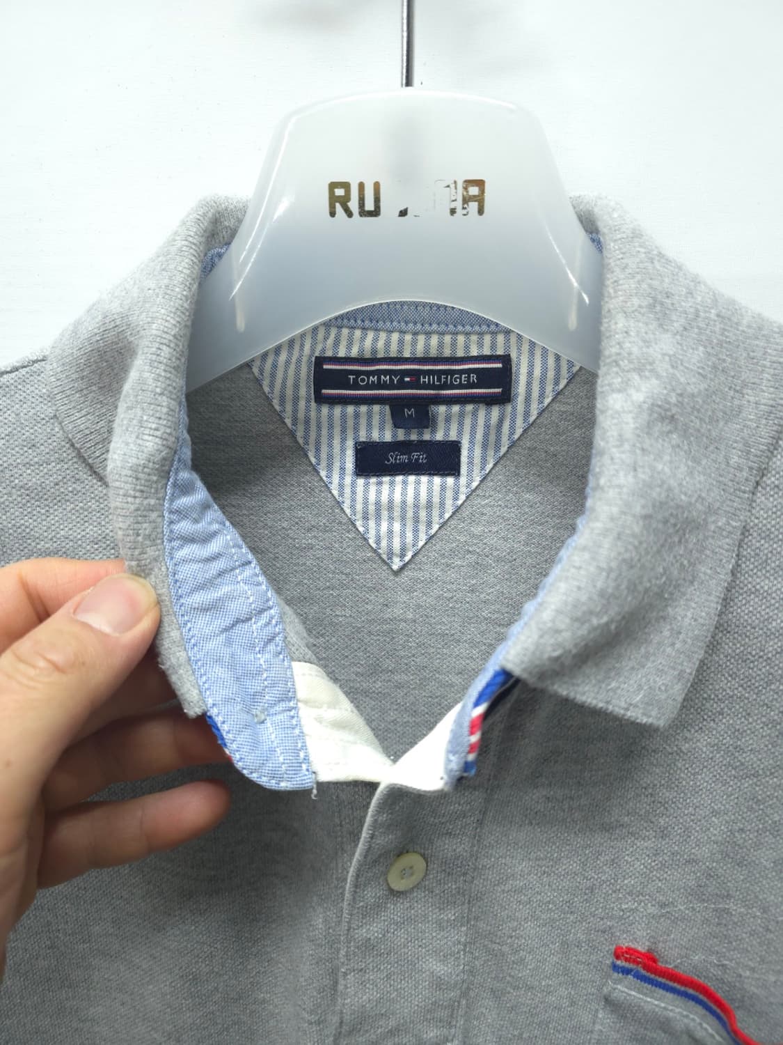 타미힐피거 그레이 배색 포인트 포켓 반팔 티셔츠(95) 상품이미지9