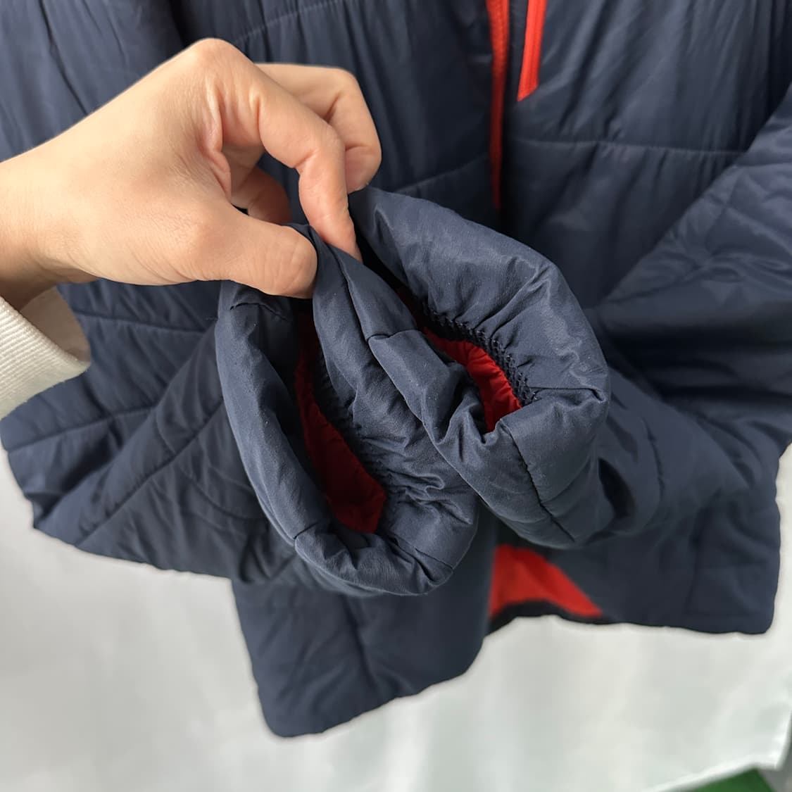 파타고니아 하이퍼 퍼프 후디 패딩 자켓 네이비 오렌지 M 상품이미지8