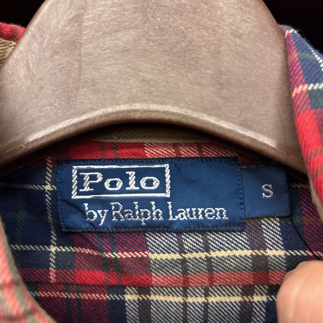 90s 폴로 랄프로렌 플래드 체크 레더패치 플란넬 워크셔츠 N1079 상품이미지8