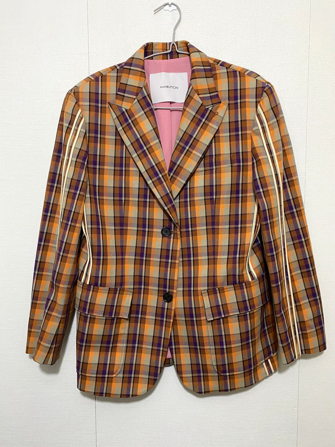 푸쉬버튼 유니크 BINDING체크자켓 상품이미지7