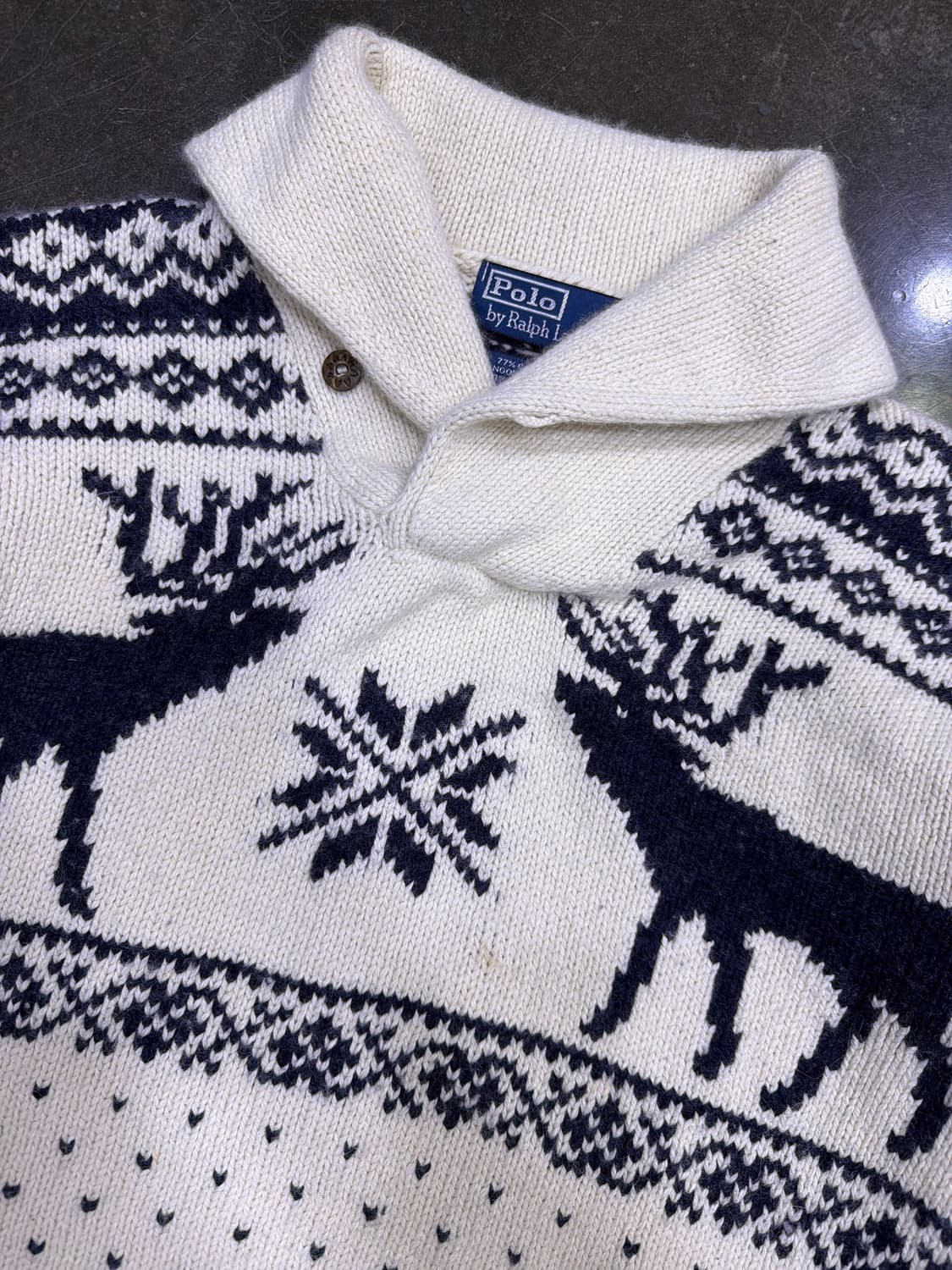 폴로 랄프로렌 코위찬 페어아일 디어 캐시미어 앙고라 스웨터 L 상품이미지3