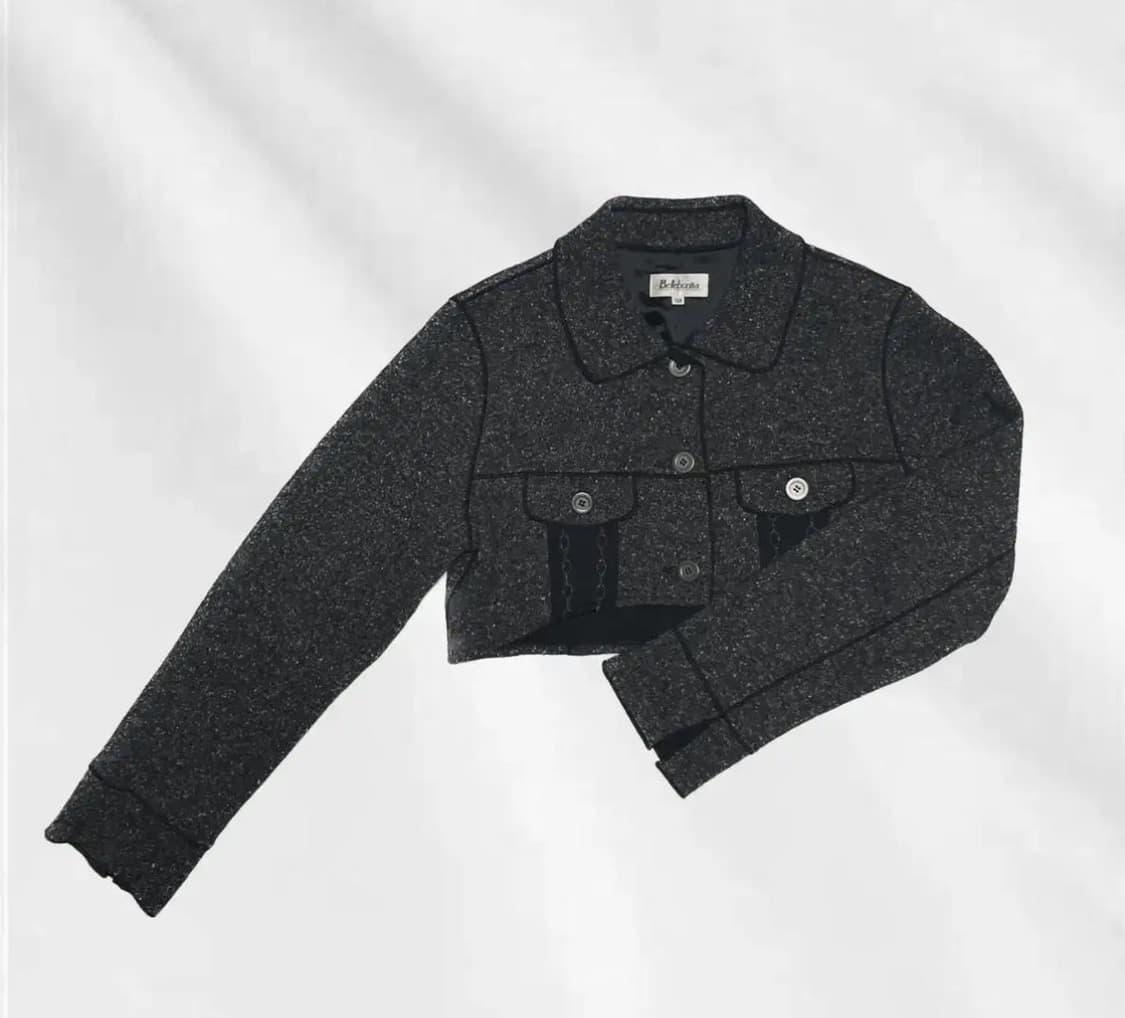 와이즈걸 빈티지 커스텀 크롭 셔츠탑 상품이미지1