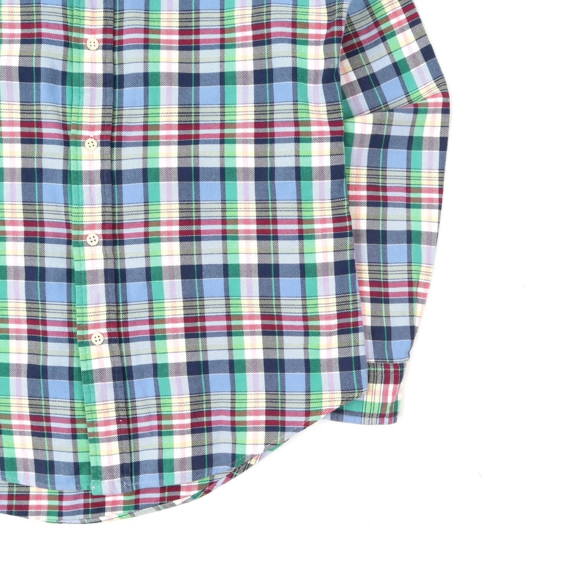 폴로 랄프로렌 블루 마드라스 체크 커스텀핏 셔츠 상품이미지4