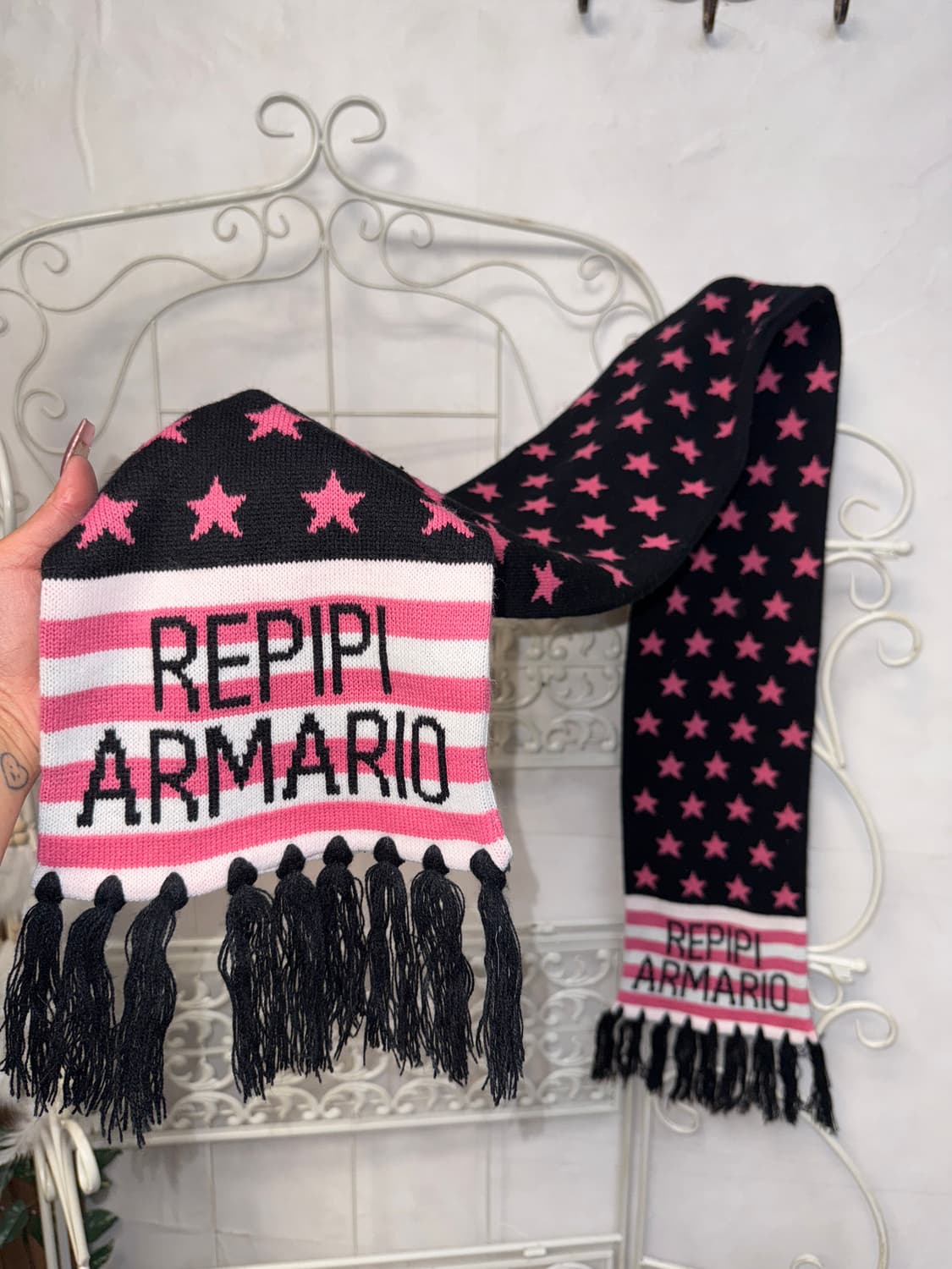 Repipi Armario black pink star muffler 상품이미지3