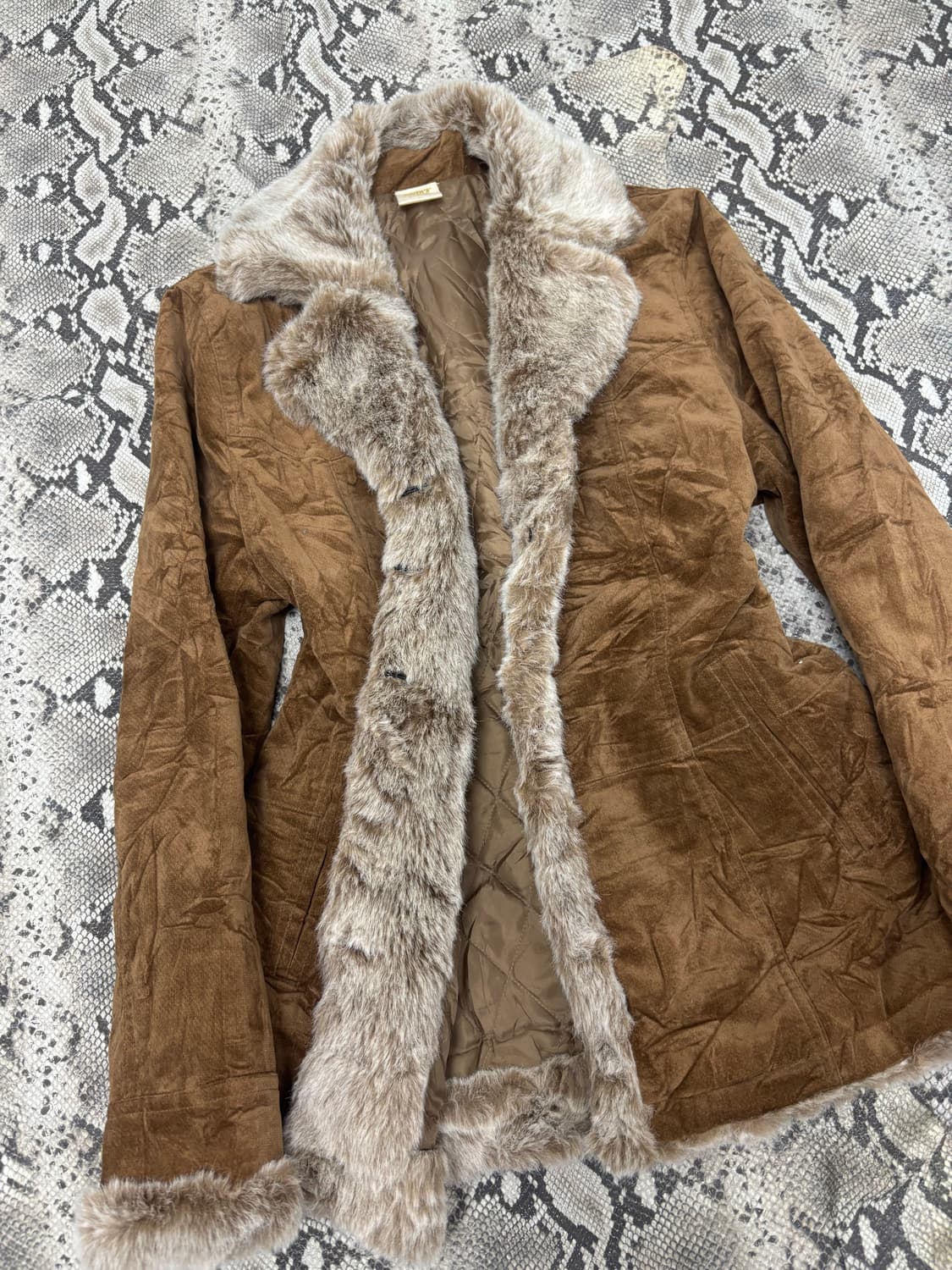 [VKEI] Fur Trimming Brown Jacket 상품이미지2