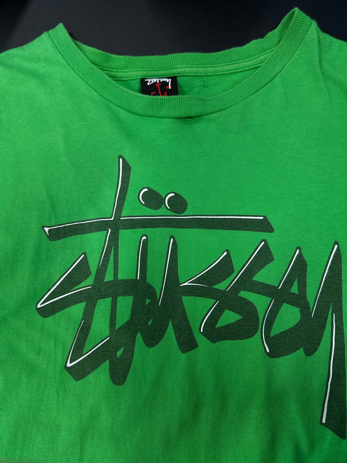 스투시 00,s 스탁 빅로고 그린 반팔 티셔츠 상품이미지5