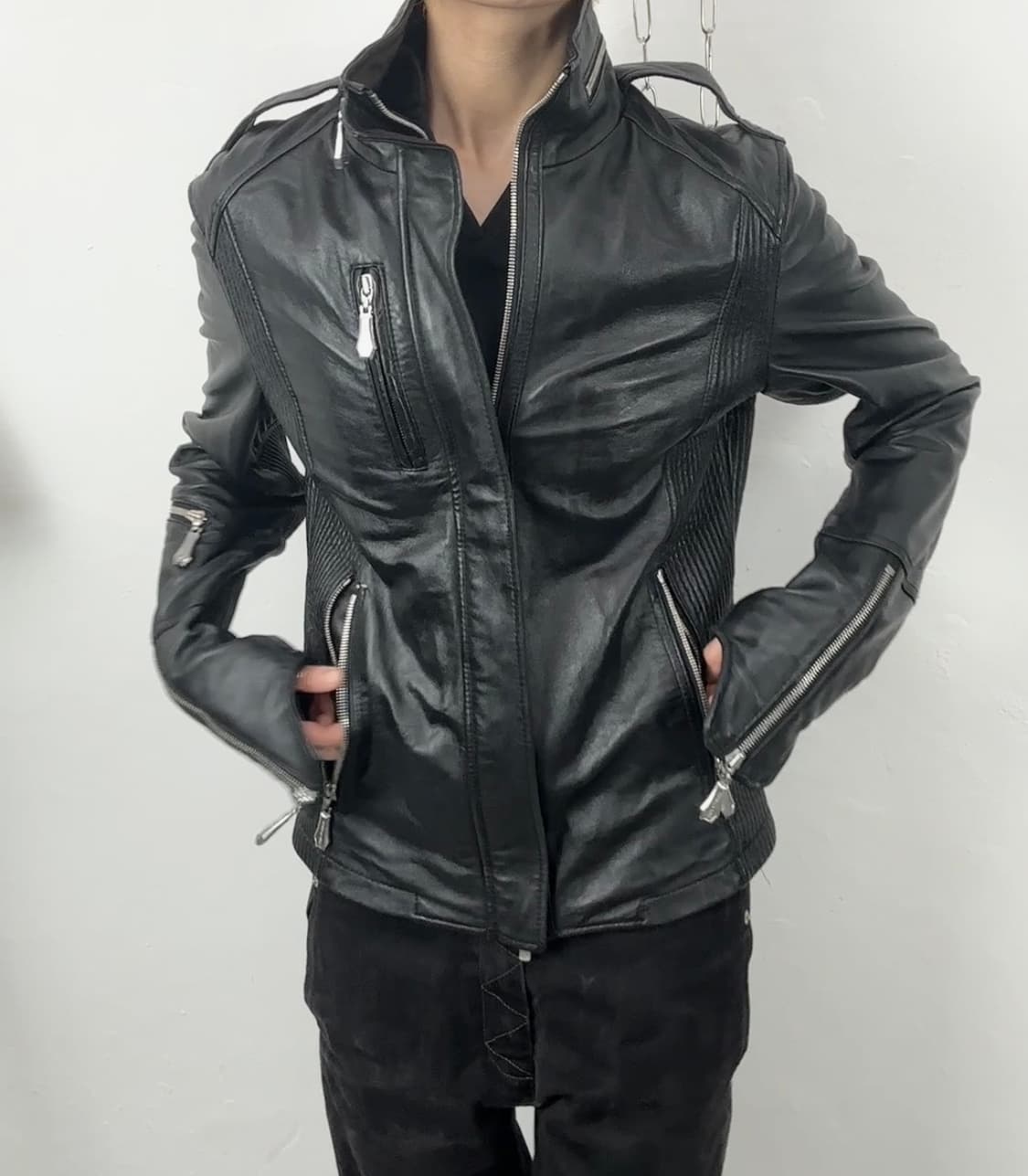 Luv maison Ribbed Panel Lambskin Leather 상품이미지2