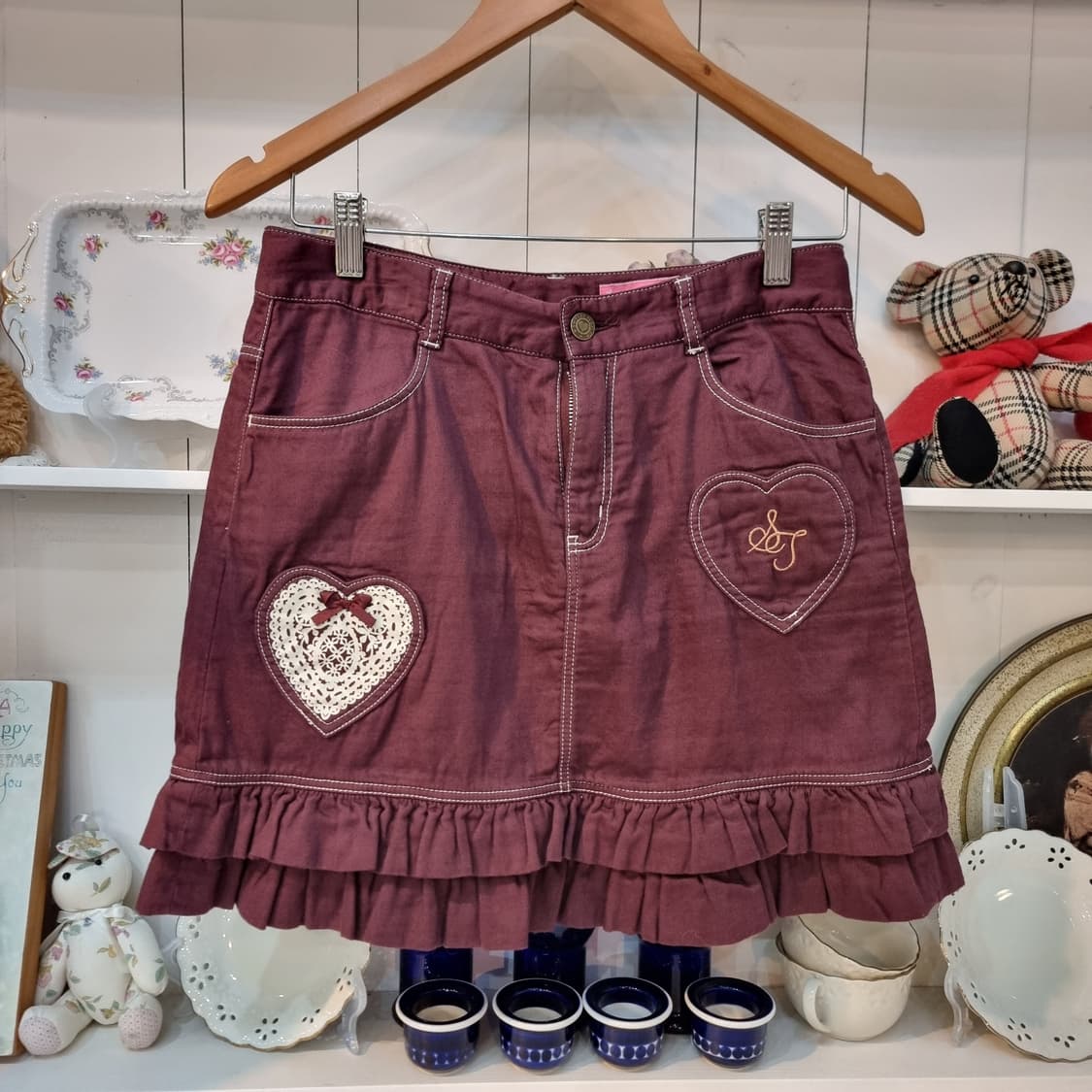 Shirley Temple 하트 포켓 프릴 코튼 스커트 상품이미지1