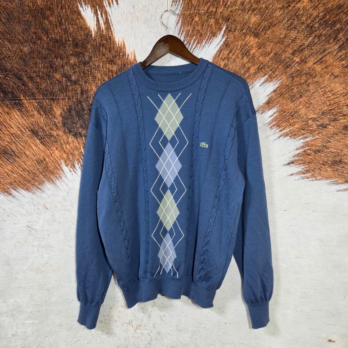 라코스테 블루 노르딕패턴 꽈배기 니트  상품이미지1