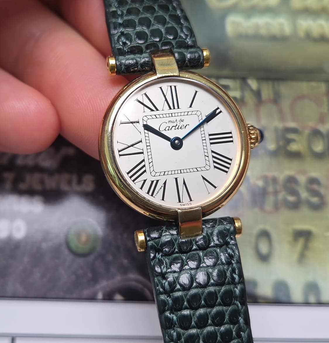 빈티지 까르띠에 머스트드 방돔 실버로만 쿼츠 디버클 여성용 (감정서 포함 상품이미지1
